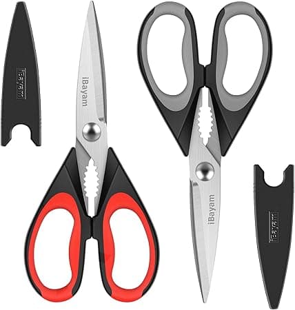 Misen | 2023 Best Kitchen Shears | Red | Stainless-Steel